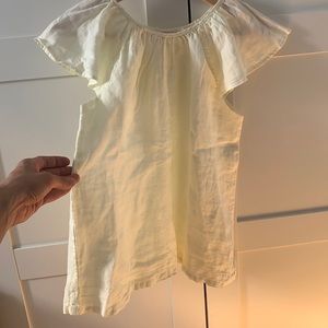 Linen yellow top Monoprix 14 ans